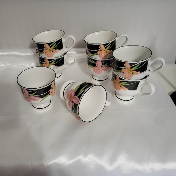 Sango Allure - Set of 8 Footed Coffee Cups - Excellent Condition - Picture 5 of 11